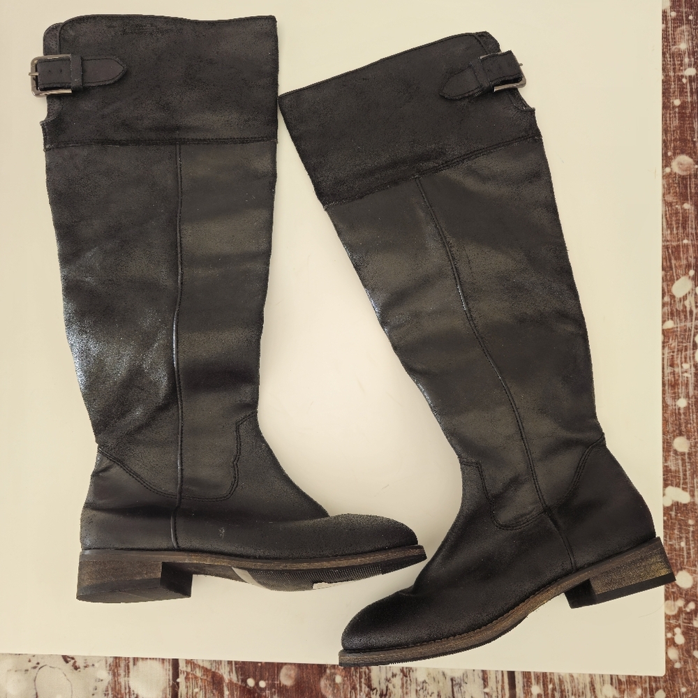 BP Tall Leather 20"‎ High Riding Boots Women's Size 7.5